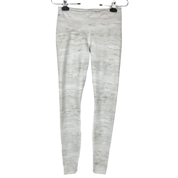 Alo Yoga White and Gray Airbrushed Marbled Full Length Leggings Size XS - Picture 2 of 10